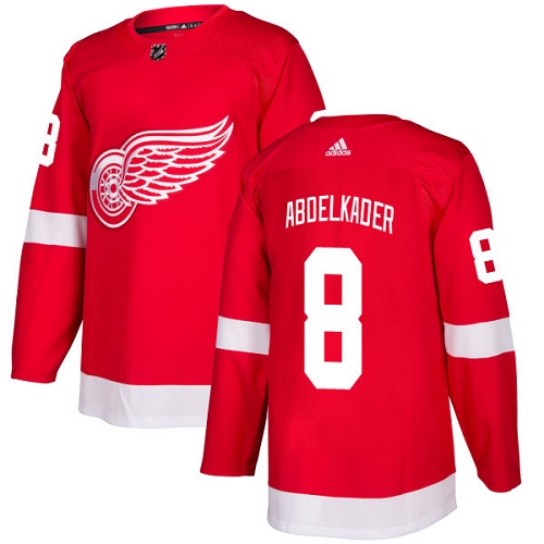 Adidas Red Wings #8 Justin Abdelkader Red Home Authentic Stitched NHL Jersey